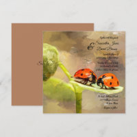 Invitation à un mariage personnalisé par Ladybugs