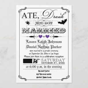 Invitation à un mariage Poster vintage - Halloween