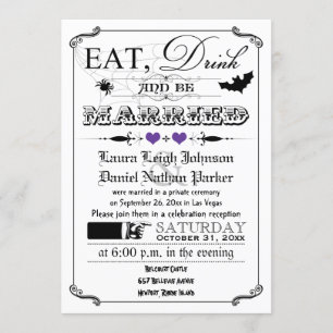 Invitation à un mariage Poster vintage - Halloween