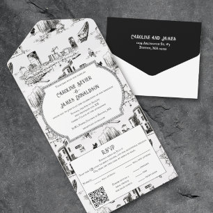 Invitation à un mariage pour Boston Toile