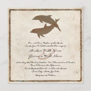 Invitation à un mariage pour les dauphins de plage