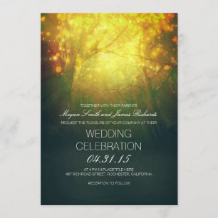 Invitation à un mariage rustique avec des arbres e
