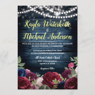 Invitation à un mariage rustique floral en Bourgog