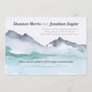 Invitation à un mariage sur l'aquarelle de la mont
