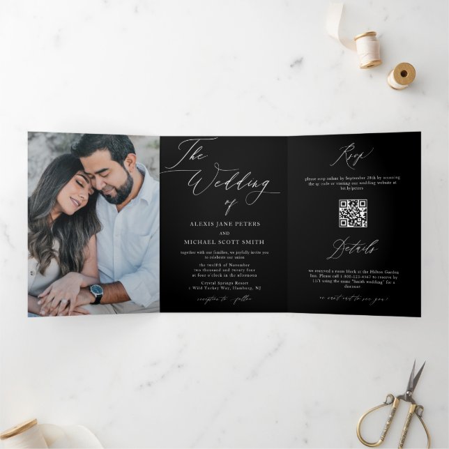 Invitation à un mariage tout-en-un de la calligrap (Intérieur)