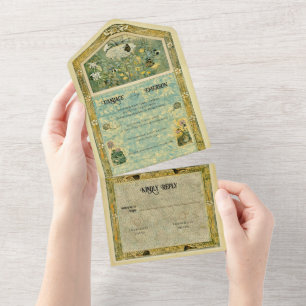 Invitation à un mariage vintage pour la forêt de l