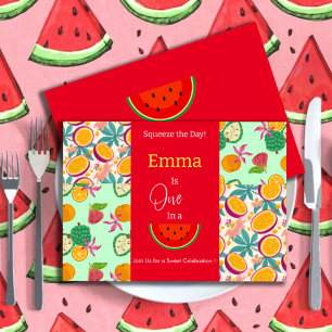 Invitation à un premier anniversaire dans un Melon