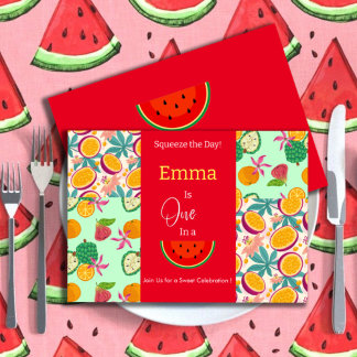 Invitation à un premier anniversaire dans un Melon