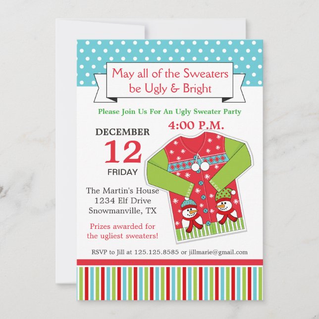Invitation à un pull de Noël (Devant)
