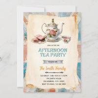 Invitation à un thé anglais de l'après-midi