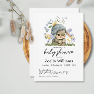 Invitation à une Baby Shower Adorable Petit Lapin