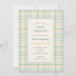 Invitation à une baby shower au motif pastel à car