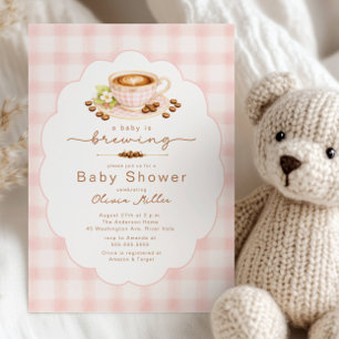 Invitation à une Baby Shower autour du café Pink B