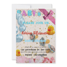 Invitation à une baby shower aux couleurs vives