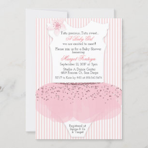 Invitation à une baby shower ballerine tutu