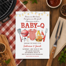 Invitation à une baby shower Barbecue Cookout Baby