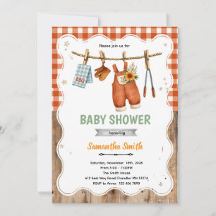 Invitation à une baby shower BBQ mixte