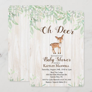 Invitation à une baby shower Cerf
