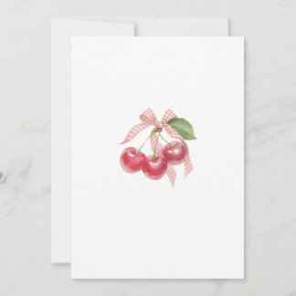 Invitation à une Baby Shower Cerise : Ruban Rose,