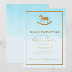 Invitation à une Baby Shower Cheval à Bascule