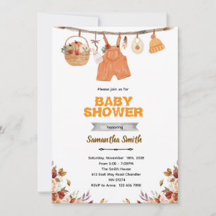 Invitation à une baby shower citrouille