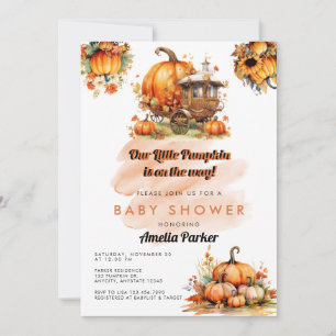 Invitation à une baby shower citrouille