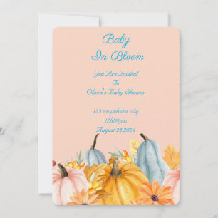 Invitation à une baby shower citrouilles