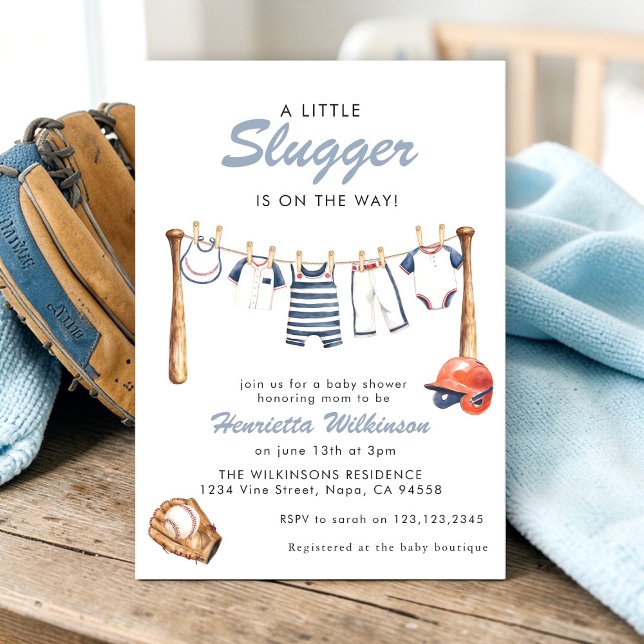 Invitation à une Baby Shower de Baseball - Un Peti (Créateur téléchargé)