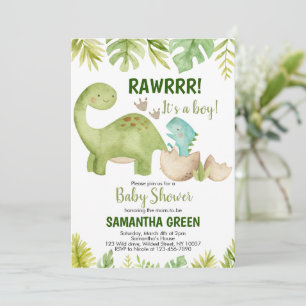 Invitation à une Baby Shower de Dinosaure