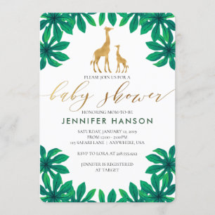 Invitation à une Baby Shower de girafeau