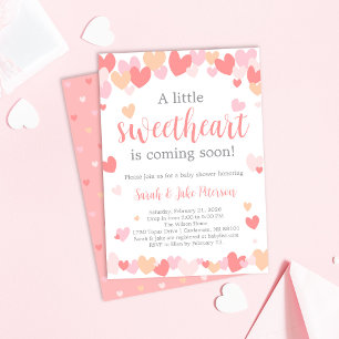 Invitation à une baby shower de la Saint-Valentin
