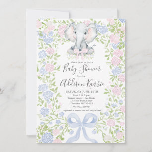 Invitation à une baby shower éléphant