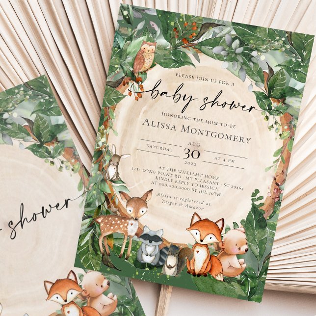 Invitation à une Baby Shower en Forêt (Créateur téléchargé)