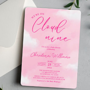 Invitation à une Baby Shower Fille Rose Moderne