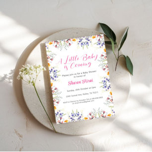 Invitation à une Baby Shower Fleur Sauvage
