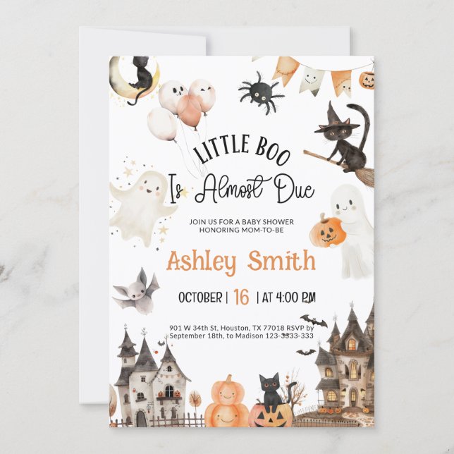 Invitation à une baby shower Halloween (Devant)