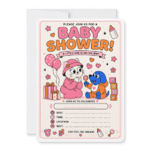 Invitation à une baby shower mignonne