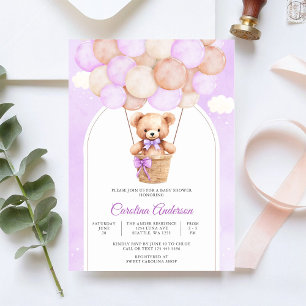 Invitation à une Baby Shower Ourson Mignon