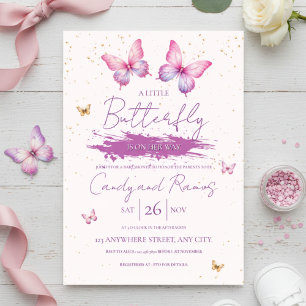 Invitation à une Baby Shower Papillon