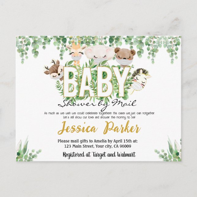 Invitation à une baby shower par courrier (Devant)