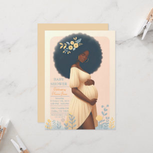 Invitation à une baby shower pour bébé afro-améric