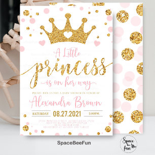Invitation à une baby shower pour princesse, Petit