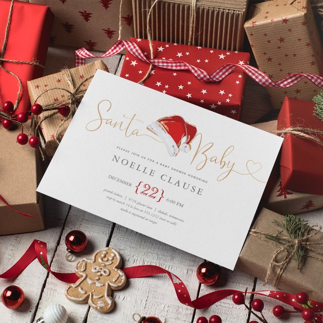 Invitation à une baby shower pour Santa de Noël (Créateur téléchargé)