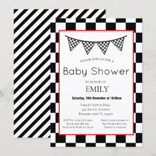 Invitation à une baby shower pour voiture de cours