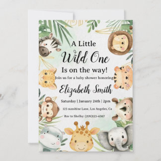 Invitation à une baby shower safari 