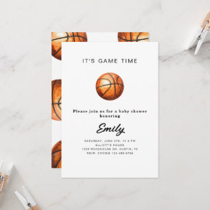 Invitation à une baby shower sur le basket-ball