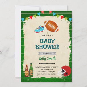 Invitation à une baby shower sur le thème de footb