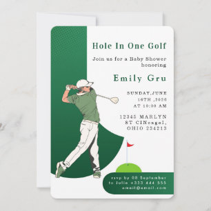 Invitation à une Baby Shower sur le thème du Golf