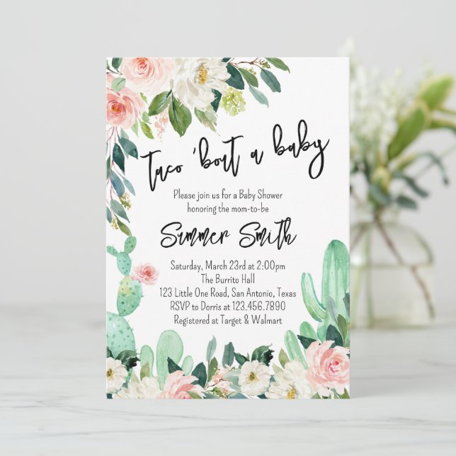 Invitation à une Baby Shower Taco Bout a Baby (Debout devant)