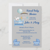 Invitation à une Baby Shower Virtuel pour Garçon
